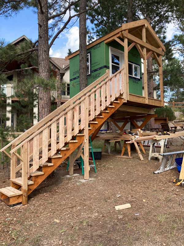 Staircase up to the treehouse